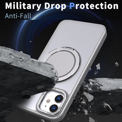 For iPhone 11 360-degree Rotating MagSafe Magnetic Holder Phone Case(Titanium Grey) by buy2fix