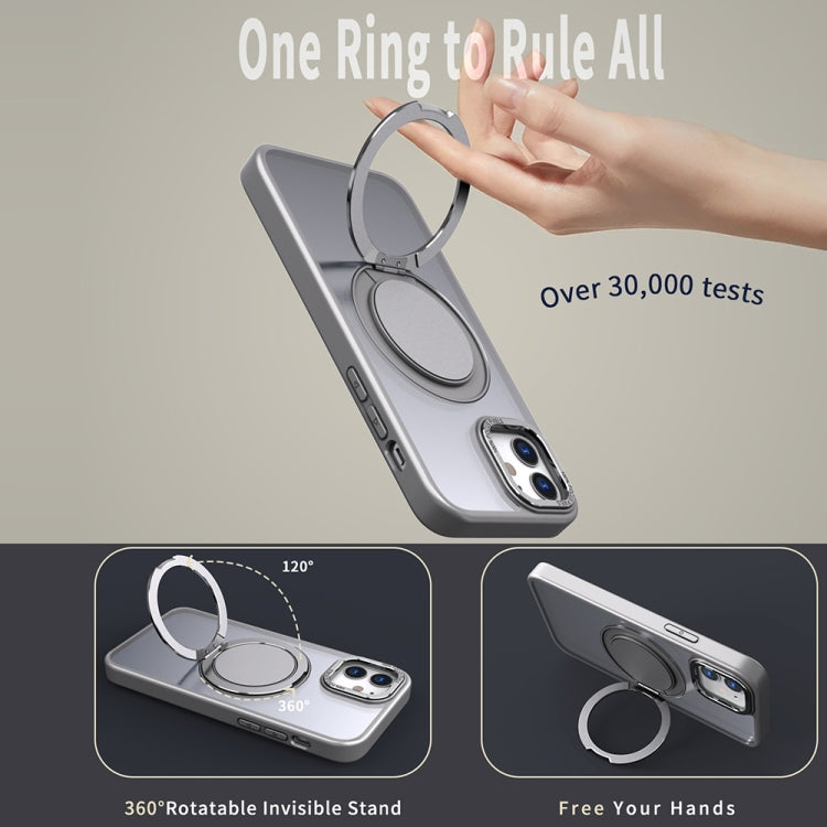For iPhone 11 360-degree Rotating MagSafe Magnetic Holder Phone Case(Titanium Grey) by buy2fix