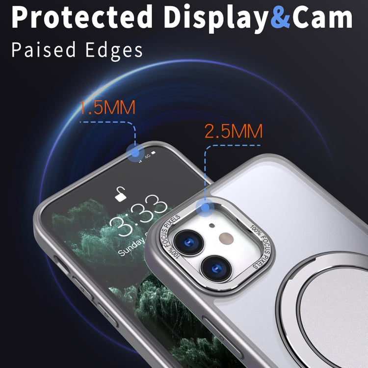 For iPhone 11 360-degree Rotating MagSafe Magnetic Holder Phone Case(Titanium Grey) by buy2fix