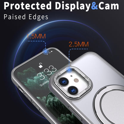 For iPhone 11 360-degree Rotating MagSafe Magnetic Holder Phone Case(Titanium Grey) by buy2fix