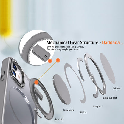 For iPhone 11 360-degree Rotating MagSafe Magnetic Holder Phone Case(Titanium Grey) by buy2fix