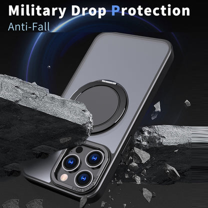 For iPhone 11 Pro Max 360-degree Rotating MagSafe Magnetic Holder Phone Case(Black) by buy2fix