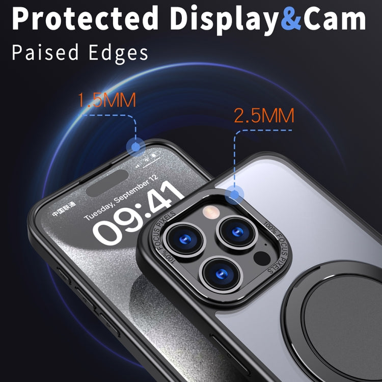 For iPhone 11 Pro Max 360-degree Rotating MagSafe Magnetic Holder Phone Case(Black) by buy2fix