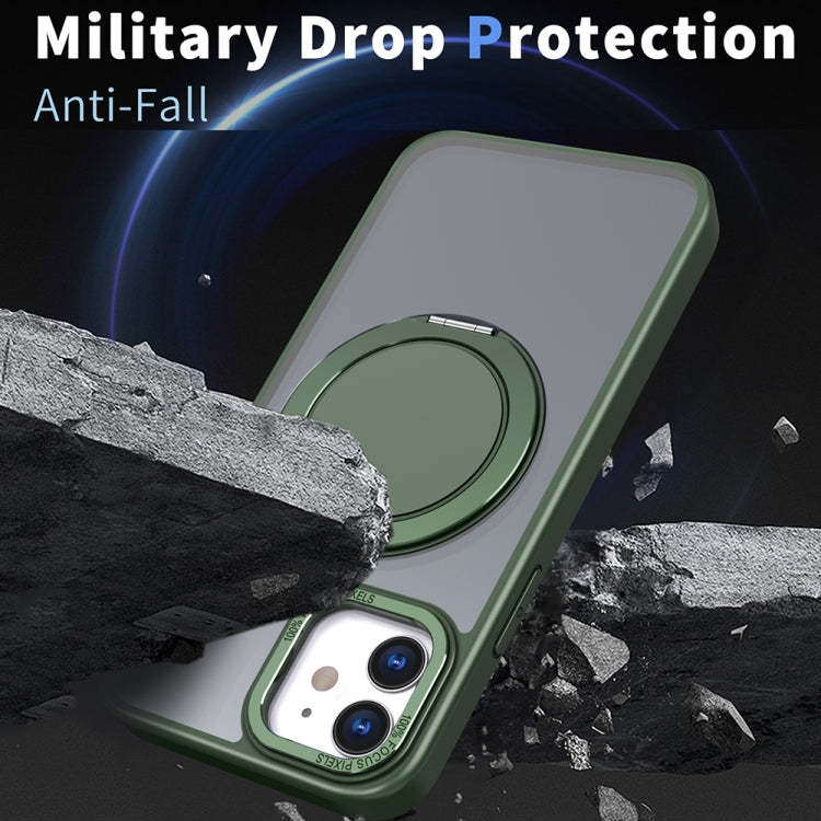 For iPhone 12 360-degree Rotating MagSafe Magnetic Holder Phone Case(Green) by buy2fix