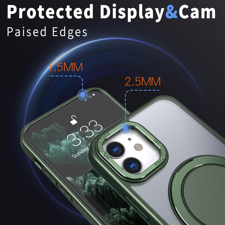 For iPhone 12 360-degree Rotating MagSafe Magnetic Holder Phone Case(Green) by buy2fix