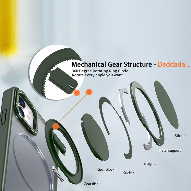 For iPhone 12 360-degree Rotating MagSafe Magnetic Holder Phone Case(Green) by buy2fix