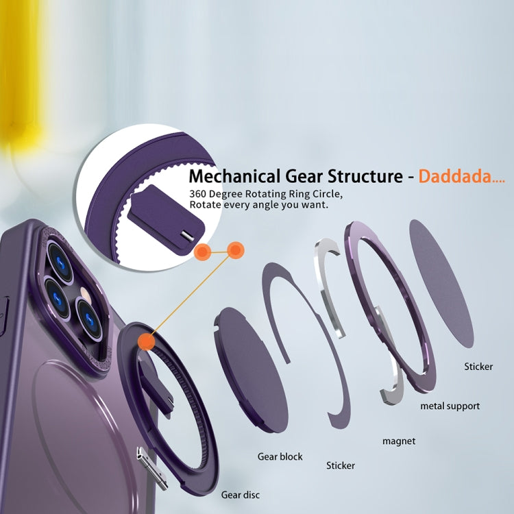 For iPhone 12 Pro Max 360-degree Rotating MagSafe Magnetic Holder Phone Case(Purple) by buy2fix