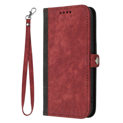 For Google Pixel 8a Side Buckle Double Fold Hand Strap Leather Phone Case(Red) by buy2fix