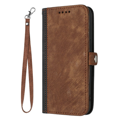 For Google Pixel 8a Side Buckle Double Fold Hand Strap Leather Phone Case(Brown) by buy2fix