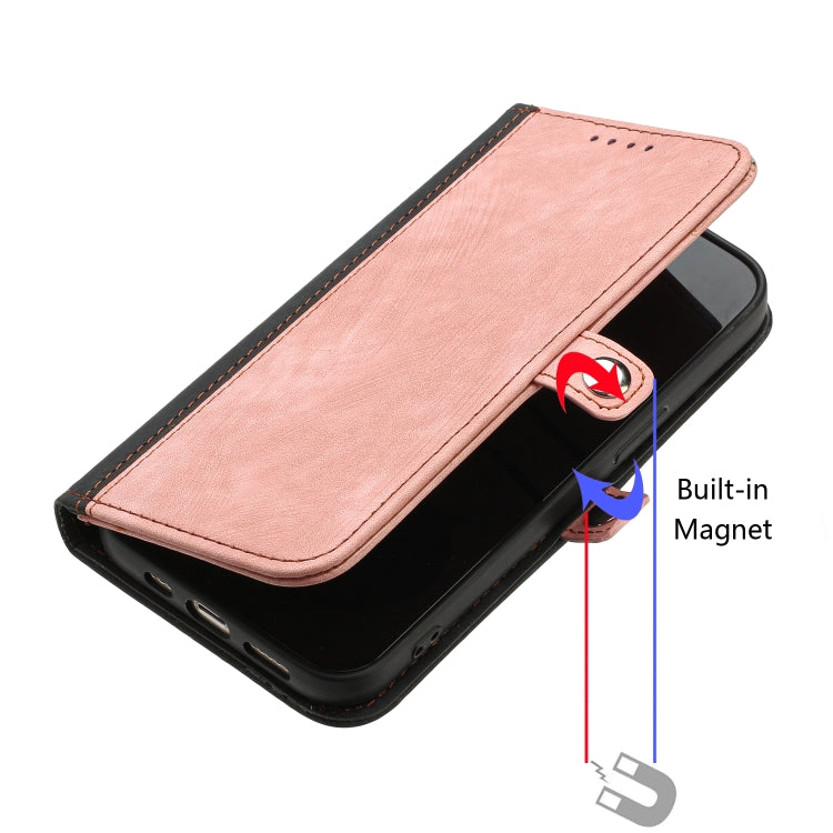 For Google Pixel 8a Side Buckle Double Fold Hand Strap Leather Phone Case(Pink) by buy2fix