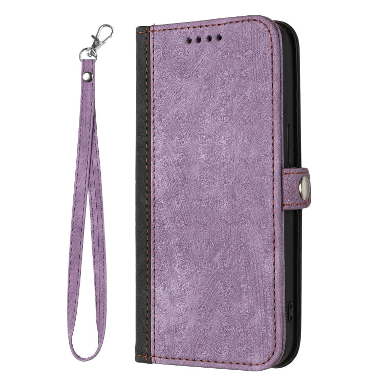 For Google Pixel 9 Side Buckle Double Fold Hand Strap Leather Phone Case(Purple) by buy2fix