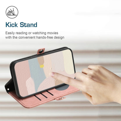 For Google Pixel 9 Side Buckle Double Fold Hand Strap Leather Phone Case(Pink) by buy2fix