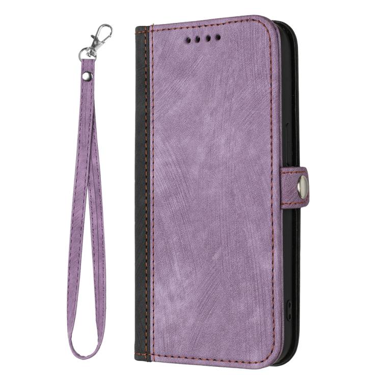 For Google Pixel 10 Pro XL Side Buckle Double Fold Hand Strap Leather Phone Case(Purple) - Google Cases by buy2fix | Online Shopping UK | buy2fix