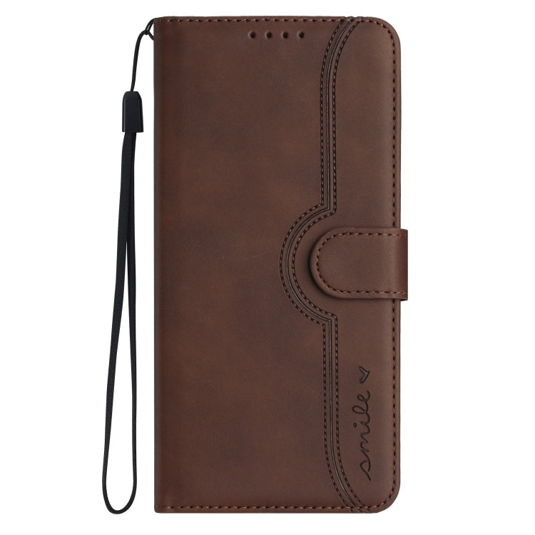 For Google Pixel 9 Pro Heart Pattern Skin Feel Leather Phone Case(Brown) by buy2fix