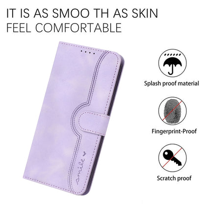 For Google Pixel 9 Heart Pattern Skin Feel Leather Phone Case(Purple) by buy2fix