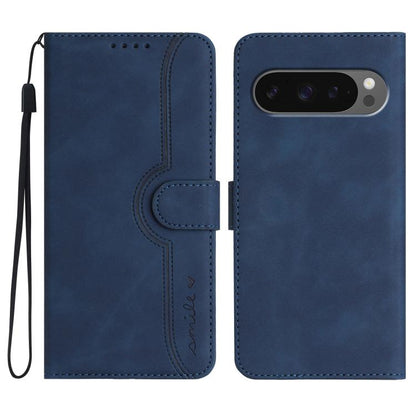 For Google Pixel 10 / Pixel 10 Pro Heart Pattern Skin Feel Leather Phone Case(Royal Blue) - Google Cases by buy2fix | Online Shopping UK | buy2fix