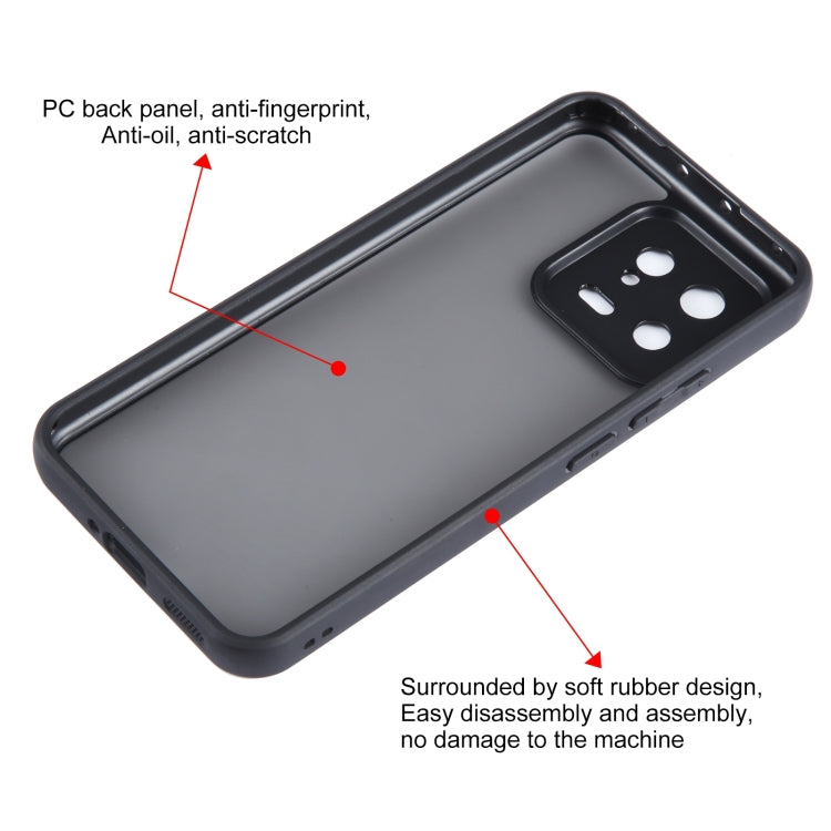 For Xiaomi 13 Fine Pore Matte Black TPU + PC Phone Case - Xiaomi Cases by buy2fix | Online Shopping UK | buy2fix