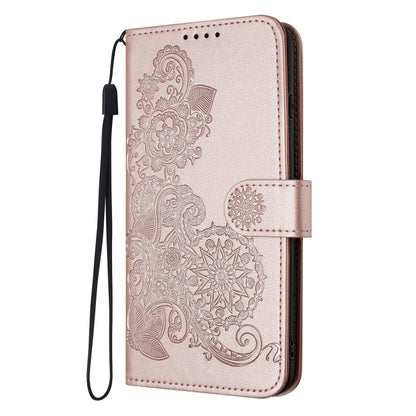 For Google Pixel 9 Datura Flower Embossed Flip Leather Phone Case(Rose Gold) by buy2fix
