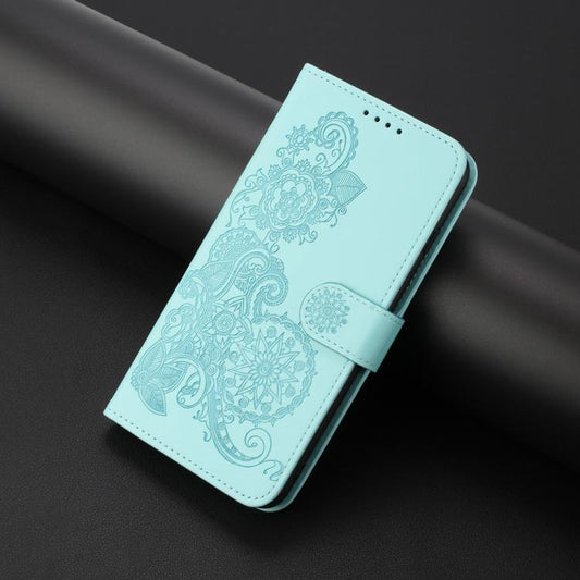 For Google Pixel 10 Pro XL Datura Flower Embossed Flip Leather Phone Case(Light blue) - Google Cases by buy2fix | Online Shopping UK | buy2fix