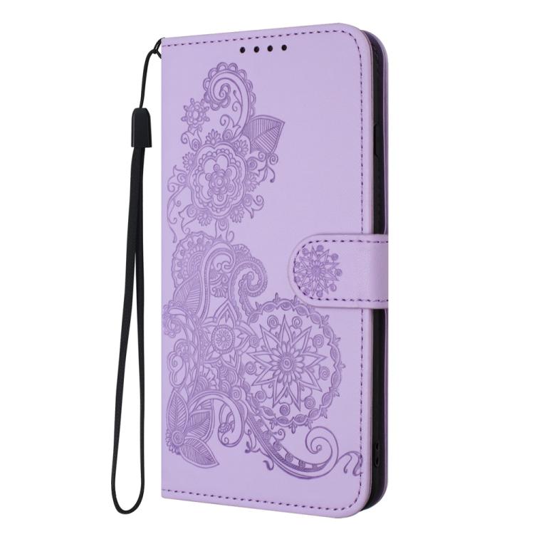 For Google Pixel 10 Pro XL Datura Flower Embossed Flip Leather Phone Case(Purple) - Google Cases by buy2fix | Online Shopping UK | buy2fix