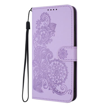 For Google Pixel 10 Pro XL Datura Flower Embossed Flip Leather Phone Case(Purple) - Google Cases by buy2fix | Online Shopping UK | buy2fix