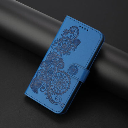 For Google Pixel 10 / Pixel 10 Pro Datura Flower Embossed Flip Leather Phone Case(Blue) - Google Cases by buy2fix | Online Shopping UK | buy2fix