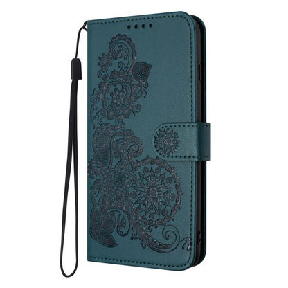 For Google Pixel 10 / Pixel 10 Pro Datura Flower Embossed Flip Leather Phone Case(Dark Green) - Google Cases by buy2fix | Online Shopping UK | buy2fix