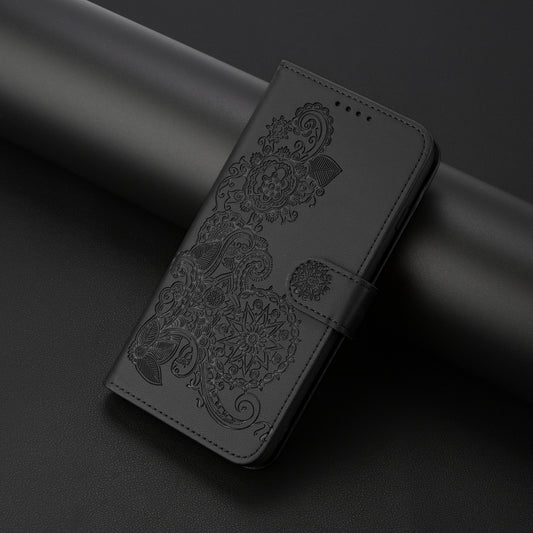 For Xiaomi Redmi K70 Datura Flower Embossed Flip Leather Phone Case(Black) - Xiaomi Cases by buy2fix | Online Shopping UK | buy2fix