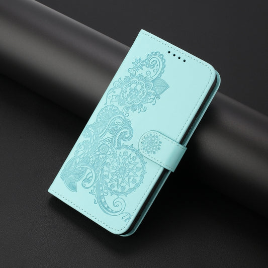 For Xiaomi Redmi Note 13 Pro 4G Datura Flower Embossed Flip Leather Phone Case(Light blue) - Xiaomi Cases by buy2fix | Online Shopping UK | buy2fix