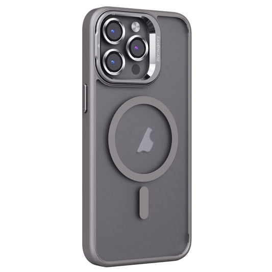 For iPhone 15 Pro Max Invisible Lens Holder PC + TPU Frosted MagSafe Phone Case(Gray) - iPhone 15 Pro Max Cases by buy2fix | Online Shopping UK | buy2fix