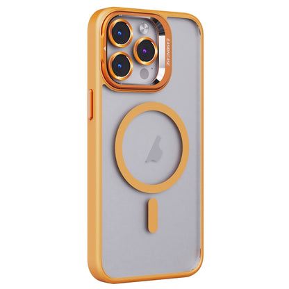 For iPhone 15 Pro Max Invisible Lens Holder PC + TPU Frosted MagSafe Phone Case(Orange) - iPhone 15 Pro Max Cases by buy2fix | Online Shopping UK | buy2fix
