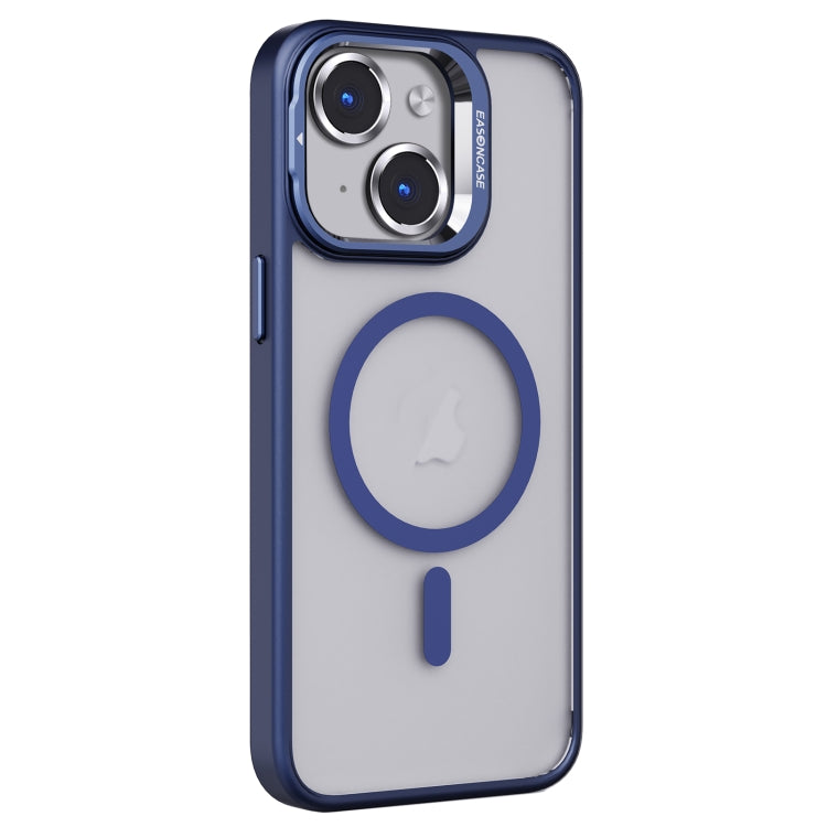 For iPhone 14 Invisible Lens Holder PC + TPU Frosted MagSafe Phone Case(Dark Blue) - iPhone 14 Cases by buy2fix | Online Shopping UK | buy2fix