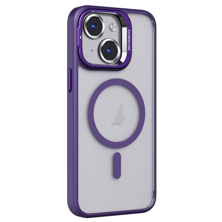 For iPhone 14 Invisible Lens Holder PC + TPU Frosted MagSafe Phone Case(Purple) - iPhone 14 Cases by buy2fix | Online Shopping UK | buy2fix