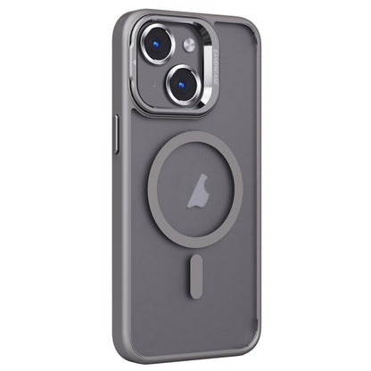 For iPhone 13 Invisible Lens Holder PC + TPU Frosted MagSafe Phone Case(Gray) - iPhone 13 Cases by buy2fix | Online Shopping UK | buy2fix