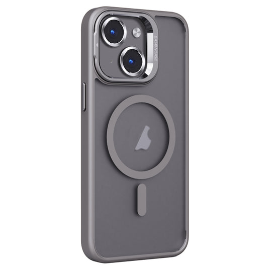For iPhone 13 Invisible Lens Holder PC + TPU Frosted MagSafe Phone Case(Gray) - iPhone 13 Cases by buy2fix | Online Shopping UK | buy2fix