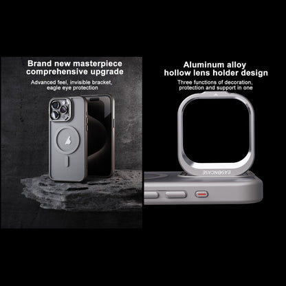 For iPhone 15 Pro Max Invisible Lens Holder PC + TPU Frosted MagSafe Phone Case(Gray) - iPhone 15 Pro Max Cases by buy2fix | Online Shopping UK | buy2fix