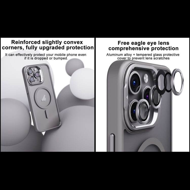 For iPhone 14 Invisible Lens Holder PC + TPU Frosted MagSafe Phone Case(Dark Blue) - iPhone 14 Cases by buy2fix | Online Shopping UK | buy2fix