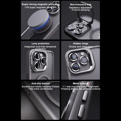 For iPhone 15 Pro Max Invisible Lens Holder PC + TPU Frosted MagSafe Phone Case(Dark Blue) - iPhone 15 Pro Max Cases by buy2fix | Online Shopping UK | buy2fix