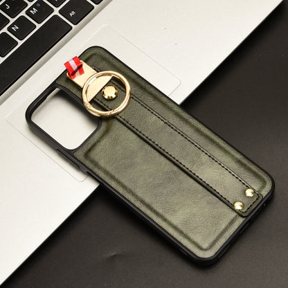 For Motorola Moto G 5G 2024 Wristband Leather Back Phone Case(Green) by buy2fix