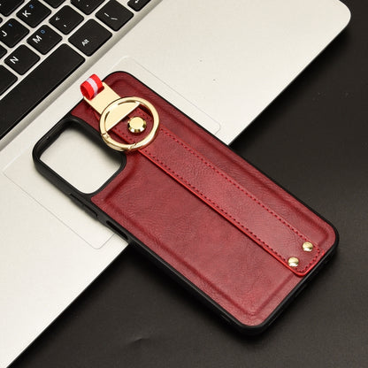 For Motorola Moto G Play 5G 2024 Wristband Leather Back Phone Case(Red) by buy2fix