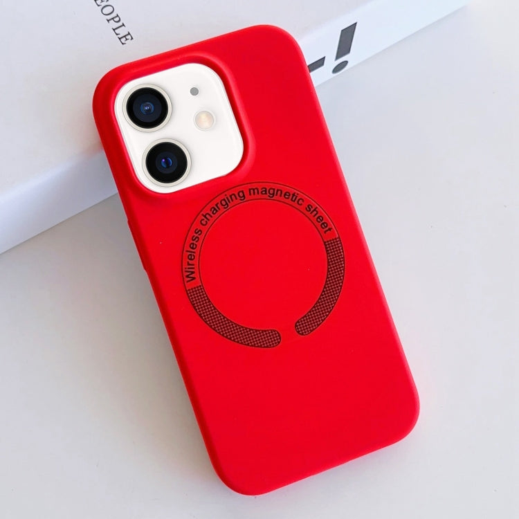 For iPhone 12 MagSafe Magnetic Liquid Silicone Phone Case(Red) by buy2fix