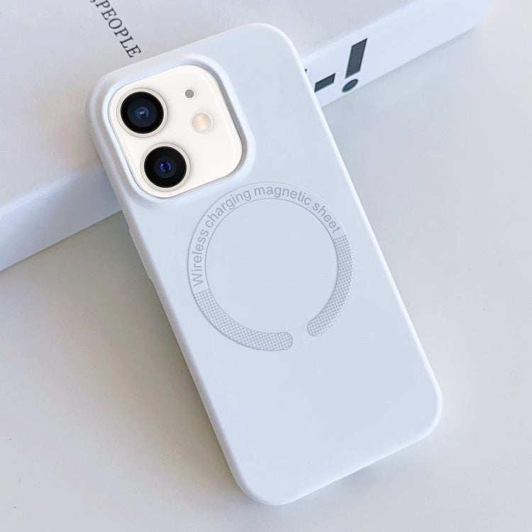 For iPhone 12 MagSafe Magnetic Liquid Silicone Phone Case(White) by buy2fix