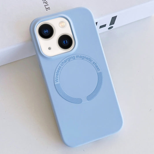 For iPhone 13 MagSafe Magnetic Liquid Silicone Phone Case(Light Blue) by buy2fix