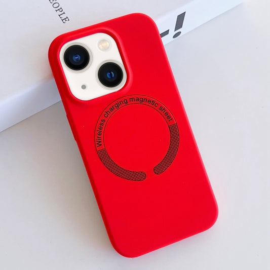For iPhone 14 MagSafe Magnetic Liquid Silicone Phone Case(Red) by buy2fix