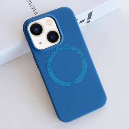 For iPhone 14 MagSafe Magnetic Liquid Silicone Phone Case(Sea Blue) by buy2fix