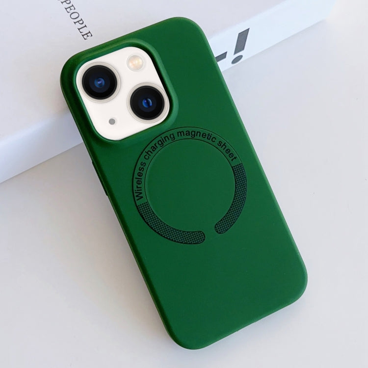 For iPhone 14 MagSafe Magnetic Liquid Silicone Phone Case(Green) by buy2fix