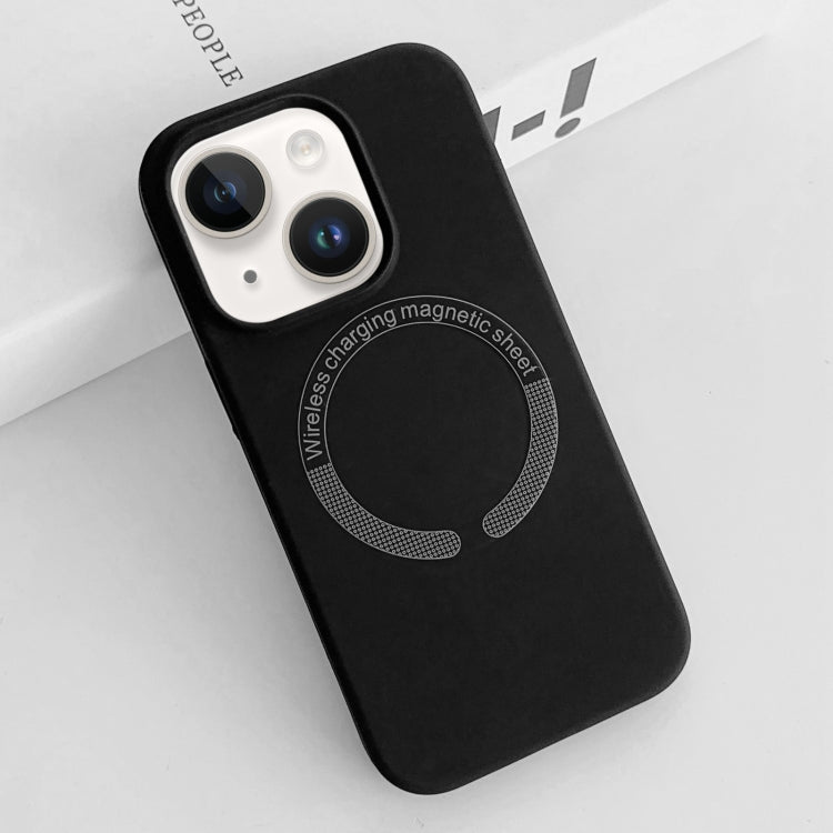 For iPhone 15 MagSafe Magnetic Liquid Silicone Phone Case(Black) - iPhone 15 Cases by buy2fix | Online Shopping UK | buy2fix