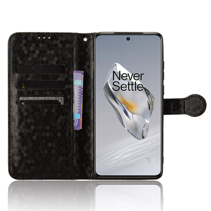 For OnePlus 12 Honeycomb Dot Texture Leather Phone Case(Black) - OnePlus Cases by buy2fix | Online Shopping UK | buy2fix