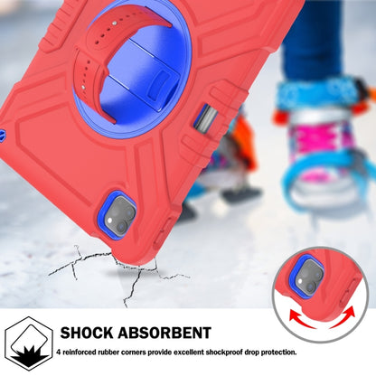 For iPad Air 2022 10.9 / Pro 11 2022 X Rotation PC Hybrid Silicone Tablet Case with Strap(Red Blue) - iPad 2025 / 2022 Cases by buy2fix | Online Shopping UK | buy2fix