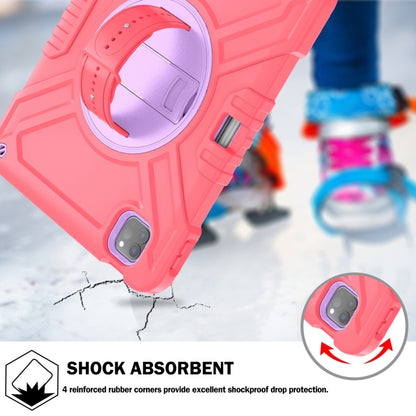 For iPad Air 2022 10.9 / Pro 11 2022 X Rotation PC Hybrid Silicone Tablet Case with Strap(Red Purple) - iPad 2025 / 2022 Cases by buy2fix | Online Shopping UK | buy2fix